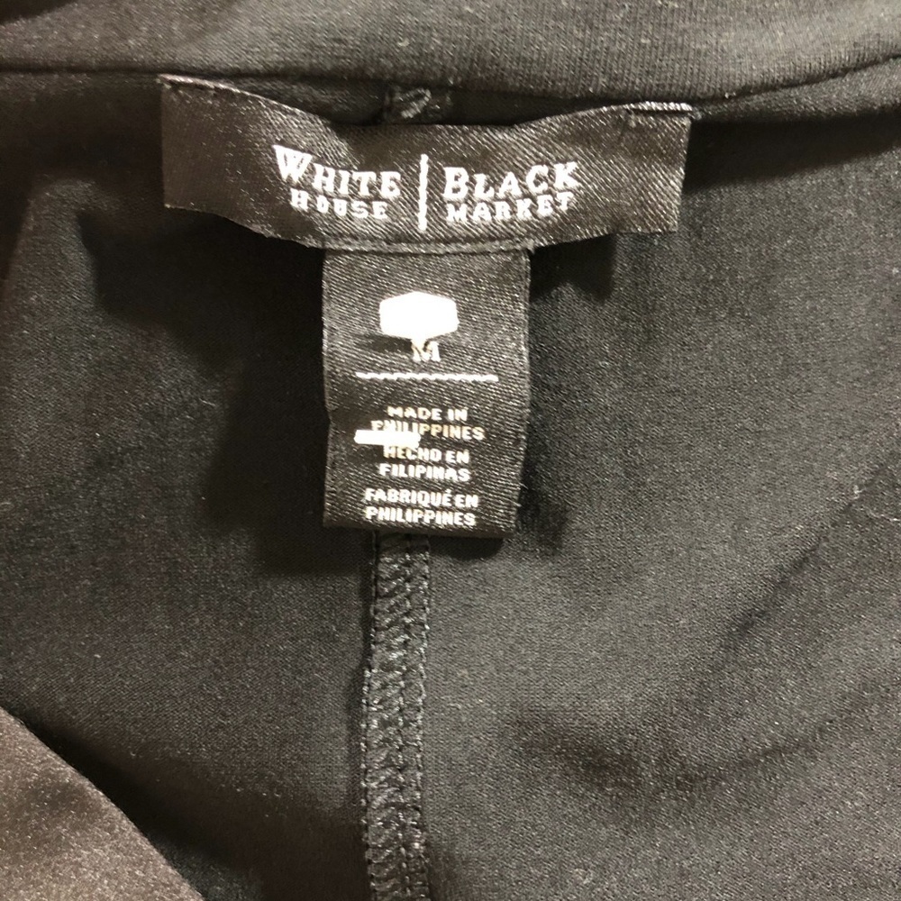 WHBM Black Sleeveless Woven Overlay Asymmetric Top V Neck Size Medium - Picture 8 of 9